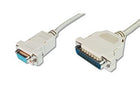 Digitus AK-580105-030-E Yazıcı Kablosu, D-Sub25 Erkek - DB9 Dişi, 3 metre, AWG 28, vidalı, bej renk
