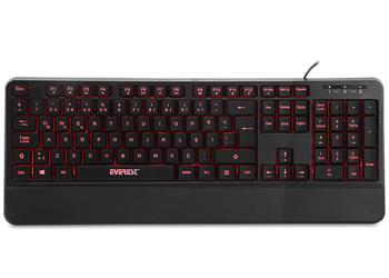 Everest KB-R61 BRIGHT Siyah USB 3 Renk Aydınlatmalı Q Sabit Bilek Destekli Multimedia Klavye