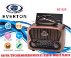 Everton RT-826 Bluetooth-USB-SD-FM Şarjlı Nostaljik Radyo Güneş Panelli