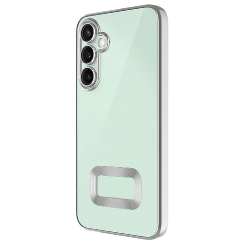 Galaxy A36 Kılıf Kamera Korumalı Logo Gösteren Zore Omega Kılıf - Gümüş