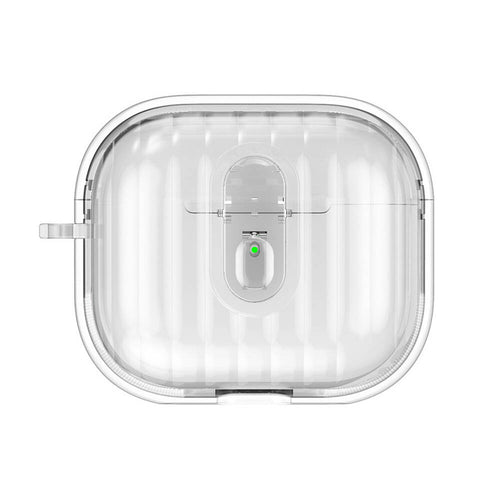 Airpods 4 Kılıf Kenarları Renkli Şeffaf Dilimli Silikon Zore Airbag 40 Kılıf - Şeffaf