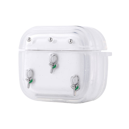 Airpods 3. Nesil Zore Airbag 44 Airbag Tasarımlı Simli Şeffaf Kutup Kılıf - Lale