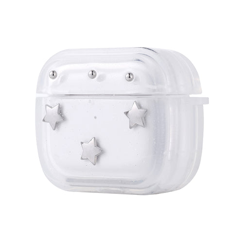 Airpods 3. Nesil Zore Airbag 44 Airbag Tasarımlı Simli Şeffaf Kutup Kılıf - Yıldız