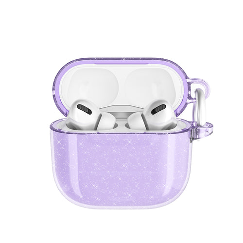 Airpods 4 Zore Allstar Airbag 32 Parlayan Simli Saydam Renkli Kılıf - Mor