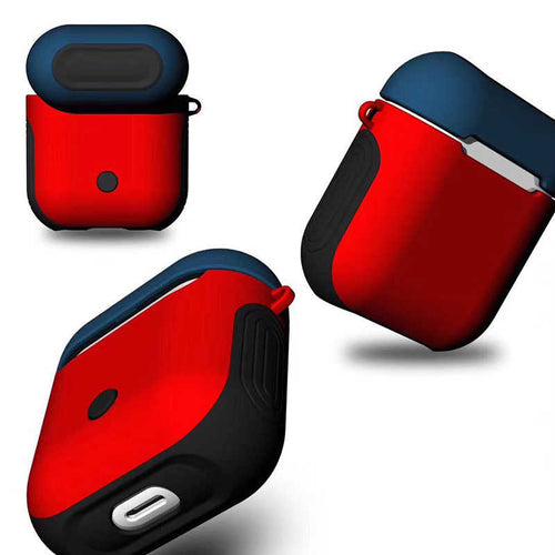 Airpods Kılıf Zore Shockproof Silikon - Kırmızı-Mavi