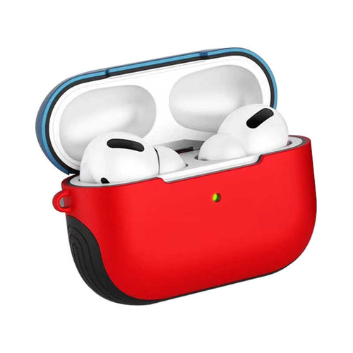 Airpods Pro Kılıf Zore Shockproof Silikon - Kırmızı-Mavi