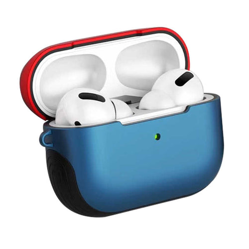 Airpods Pro Kılıf Zore Shockproof Silikon - Mavi-Kırmızı