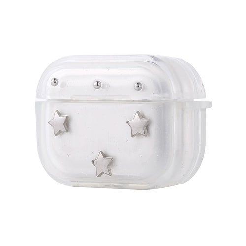 Airpods Pro 2 Zore Airbag 44 Airbag Tasarımlı Simli Şeffaf Kutup Kılıf - Yıldız