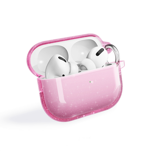 Airpods Pro 2 Zore Allstar Airbag 32 Parlayan Simli Saydam Renkli Kılıf - Pembe