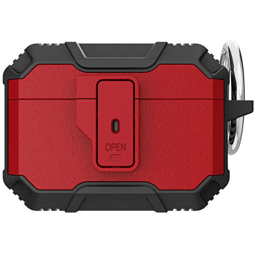 Airpods Pro Kılıf Zore Airbag 27 Silikon - Siyah-Kırmızı
