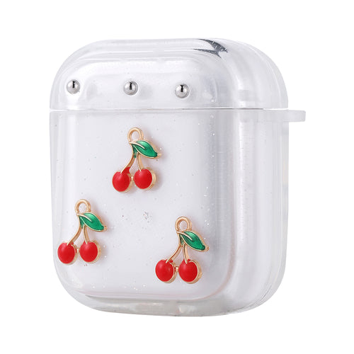 Airpods Zore Airbag 44 Airbag Tasarımlı Simli Şeffaf Kutup Kılıf - Kiraz