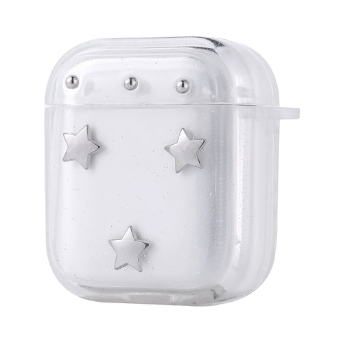 Airpods Zore Airbag 44 Airbag Tasarımlı Simli Şeffaf Kutup Kılıf - Yıldız