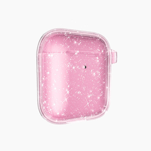 Airpods Zore Allstar Airbag 32 Parlayan Simli Saydam Renkli Kılıf - Pembe