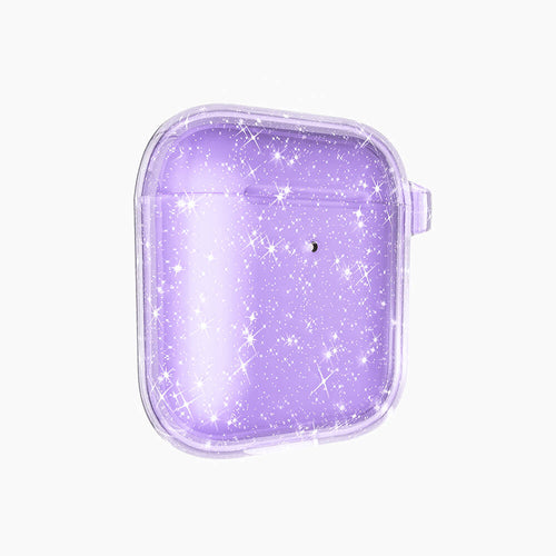 Airpods Zore Allstar Airbag 32 Parlayan Simli Saydam Renkli Kılıf - Mor