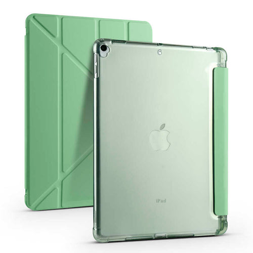 iPad 10.2 2021 (9.Nesil) Kılıf Zore Tri Folding Kalem Bölmeli Standlı Kılıf - Açık Yeşil