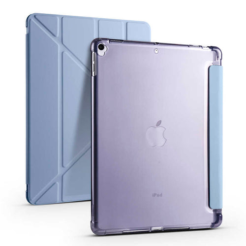 iPad 10.2 2021 (9.Nesil) Kılıf Zore Tri Folding Kalem Bölmeli Standlı Kılıf - Mavi