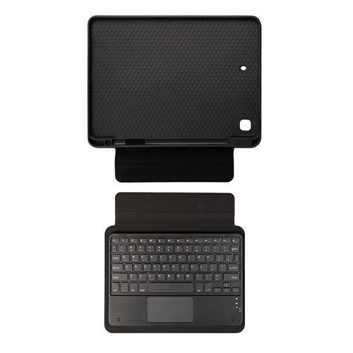 iPad 10.2 2021 (9.Nesil) Zore Border Keyboard Bluetooh Bağlantılı Standlı Klavyeli Tablet Kılıfı - Siyah