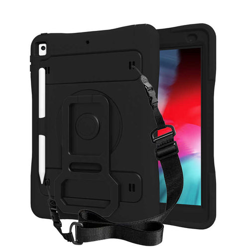 iPad 10.2 (8.Nesil) Zore Yeni Nesil Kalem Bölmeli Defender Tablet Silikon - Siyah