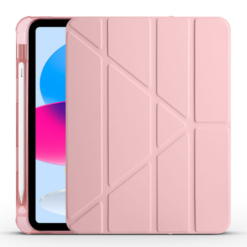 iPad 11.Nesil 2025 Kılıf Zore Tri Folding Kalem Bölmeli Standlı Kılıf - Rose Gold