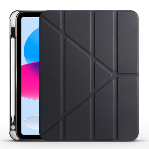 iPad 11.Nesil 2025 Kılıf Zore Tri Folding Kalem Bölmeli Standlı Kılıf - Siyah