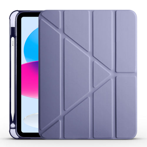iPad 11.Nesil 2025 Kılıf Zore Tri Folding Kalem Bölmeli Standlı Kılıf - Mor