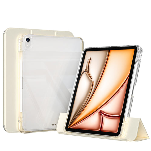 iPad Air 11 2025 M3 Kılıf Magnetik Ayrılabilen Airbagli Zore Sliding Tablet Kılıfı - Gold