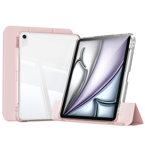 iPad Air 11 2025 M3 Kılıf Magnetik Ayrılabilen Airbagli Zore Sliding Tablet Kılıfı - Pembe Açık