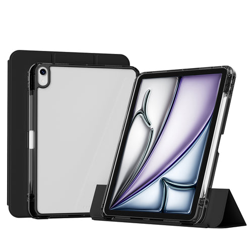 iPad Air 11 2025 M3 Kılıf Magnetik Ayrılabilen Airbagli Zore Sliding Tablet Kılıfı - Siyah