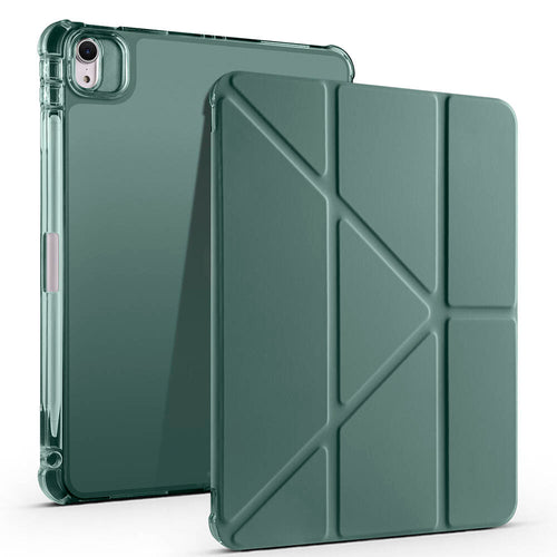 iPad Air 11 2025 M3 Kılıf Zore Tri Folding Kalem Bölmeli Standlı Kılıf - Koyu Yeşil