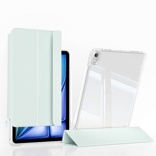iPad Air 13 2025 M3 Kılıf Magnetik Ayrılabilen Airbagli Zore Sliding Tablet Kılıfı - Açık Yeşil