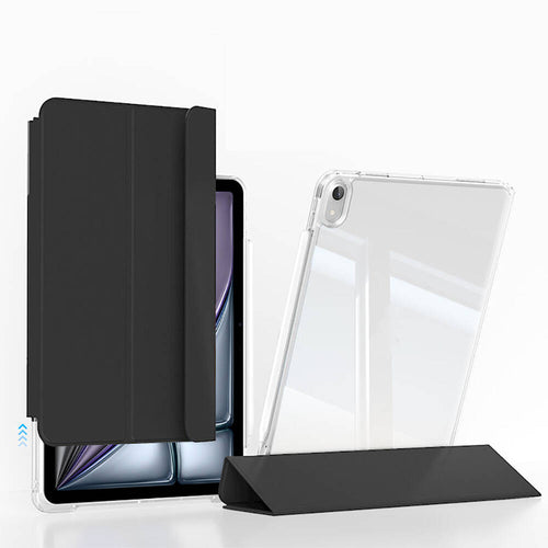 iPad Air 13 2025 M3 Kılıf Magnetik Ayrılabilen Airbagli Zore Sliding Tablet Kılıfı - Siyah