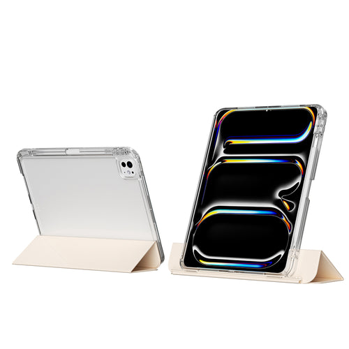iPad Air 13 2025 M3 Kılıf Magnetik Ayrılabilen Airbagli Zore Sliding Tablet Kılıfı - Gold