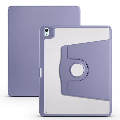 iPad Air 13 2025 M3 Kılıf Zore Termik Kalem Bölmeli Dönebilen Standlı Kılıf - Lavendery Gray