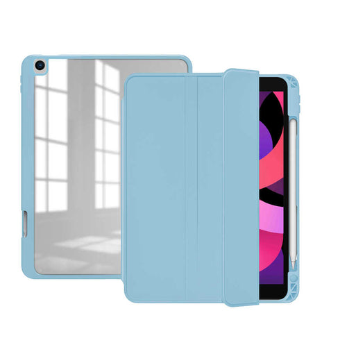 iPad Pro 10.5 (7.Nesil) Kılıf Zore Nort Arkası Şeffaf Standlı Kılıf - Mavi Açık