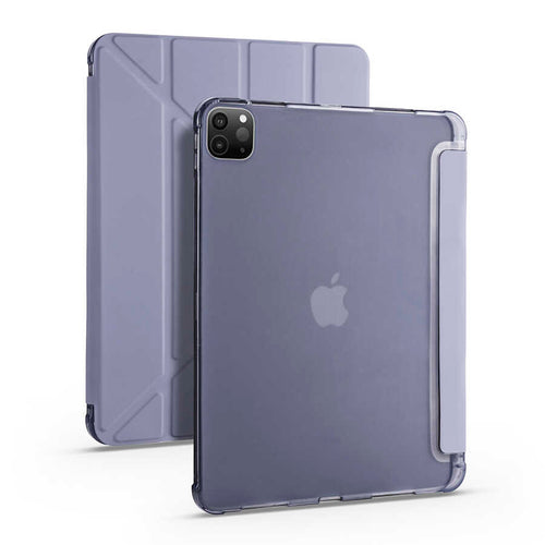 iPad Pro 11 2020 (2.Nesil) Kılıf Zore Tri Folding Kalem Bölmeli Standlı Kılıf - Mor