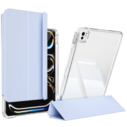 ​​​ iPad Pro 11 2025 M5 Kılıf Magnetik Ayrılabilen Airbagli Zore Sliding Tablet Kılıfı - Mavi Açık