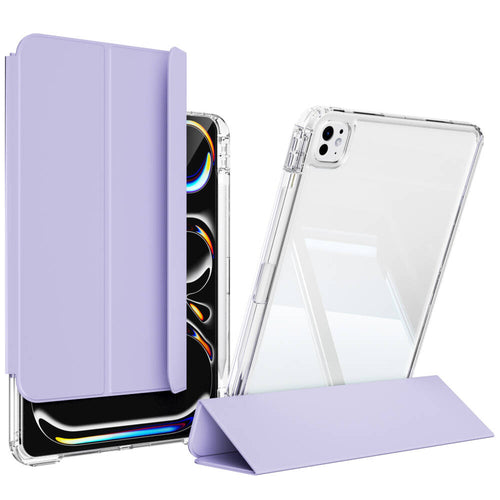 ​​​ iPad Pro 11 2025 M5 Kılıf Magnetik Ayrılabilen Airbagli Zore Sliding Tablet Kılıfı - Lavender