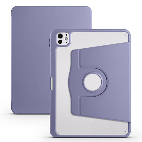 iPad Pro 11 2025 M5 Kılıf Zore Termik Kalem Bölmeli Dönebilen Standlı Kılıf - Lavendery Gray