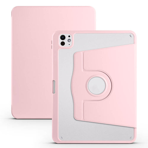 iPad Pro 11 2025 M5 Kılıf Zore Termik Kalem Bölmeli Dönebilen Standlı Kılıf - Pembe