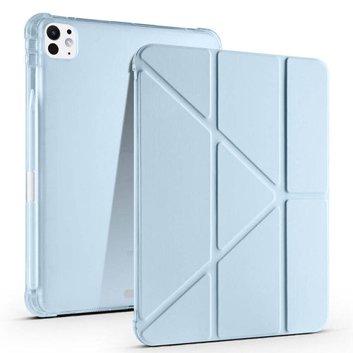 iPad Pro 11 2025 M5 Kılıf Zore Tri Folding Kalem Bölmeli Standlı Kılıf - Mavi