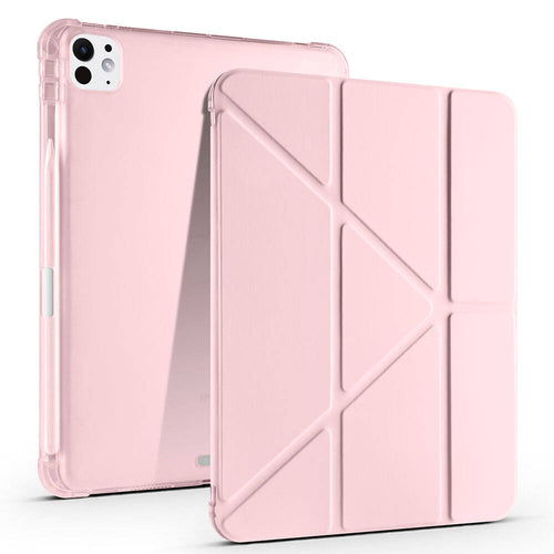 iPad Pro 11 2025 M5 Kılıf Zore Tri Folding Kalem Bölmeli Standlı Kılıf - Rose Gold