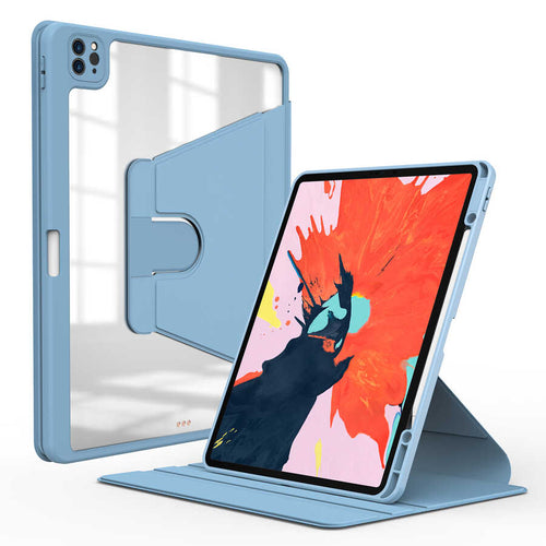 iPad Pro 12.9 2022 M2 Kılıf Zore Nayn Dönebilen Standlı Kılıf - Mavi Açık