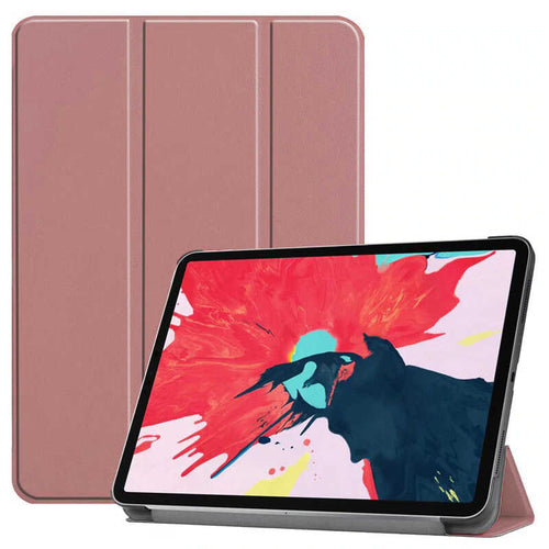 iPad Pro 12.9 2022 M2 Zore Smart Cover Standlı 1-1 Kılıf - Rose Gold