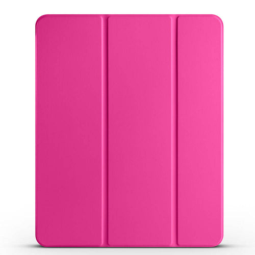iPad Pro 13 2024 Zore Smart Cover Kalem Bölmeli Standlı 1-1 Kılıf - Pembe Koyu
