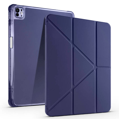 iPad Pro 13 2025 M5 Kılıf Zore Tri Folding Kalem Bölmeli Standlı Kılıf - Lacivert