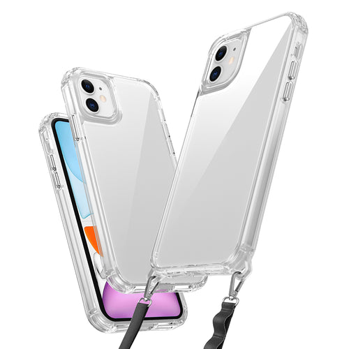 iPhone 11 Kılıf Airbagli Takılabilir Askı Aparatlı Zore Snap Silikon Kılıf - Şeffaf