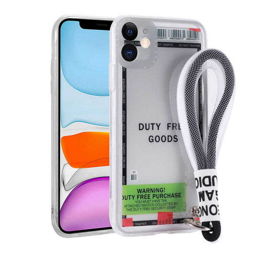 iPhone 11 Kılıf Desenli El Askılı İpli Zore Astana Silikon Kılıf - Duty Free