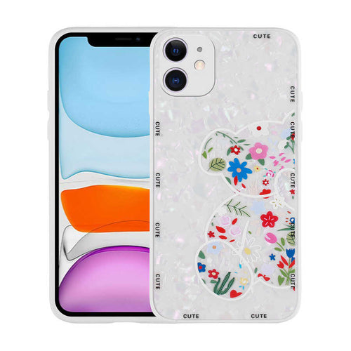 iPhone 11 Kılıf Desenli Sert Silikon Zore Mumila Kılıf - White Bear
