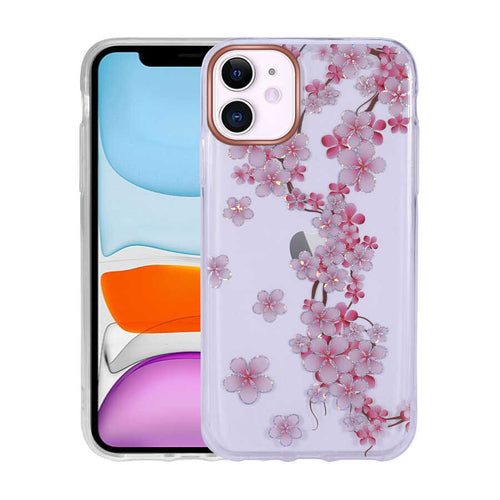 iPhone 11 Kılıf Desenli Simli Sert Zore İnka Kılıf - NO3