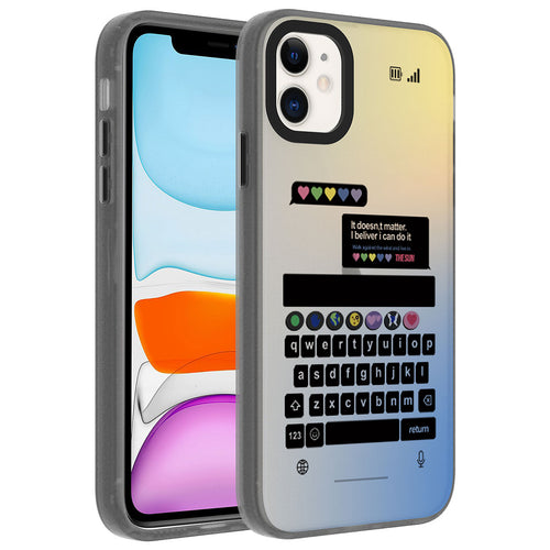 iPhone 11 Kılıf Desenli Zore Dragon Sert Kılıf - Klavye
